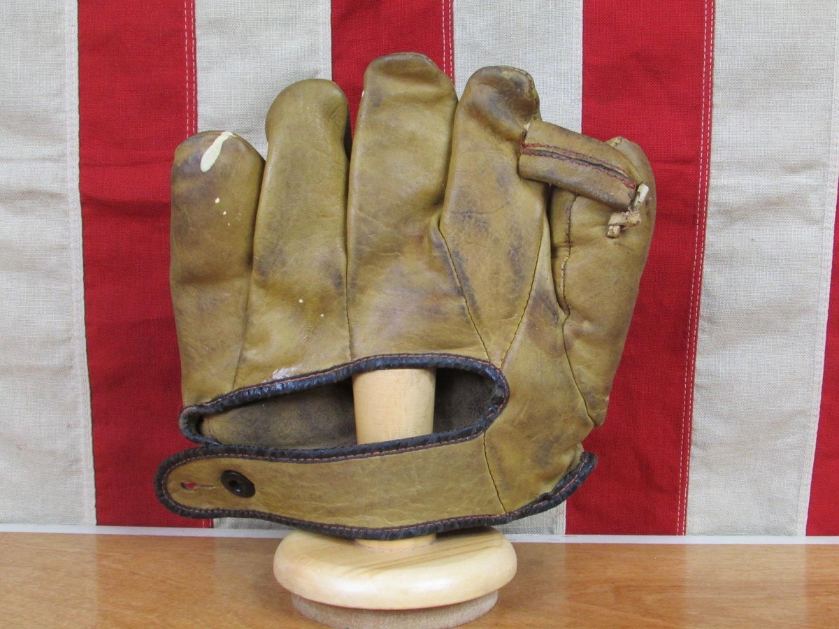 Vintage 1920s Midwest Midco Leather Split Finger Baseball Glove