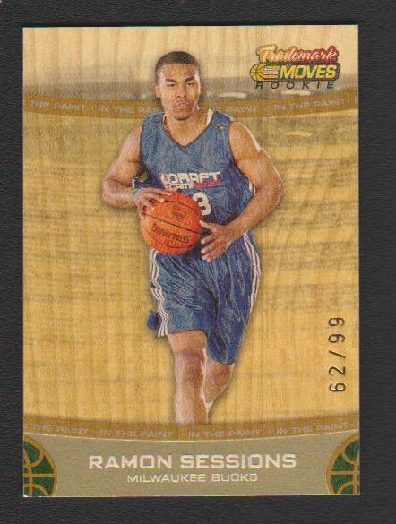 2007-08 TOPPS TRADEMARK MOVES WOOD ROOKIE CARD ORANGE #58 RAMON SESSIONS SP #/99