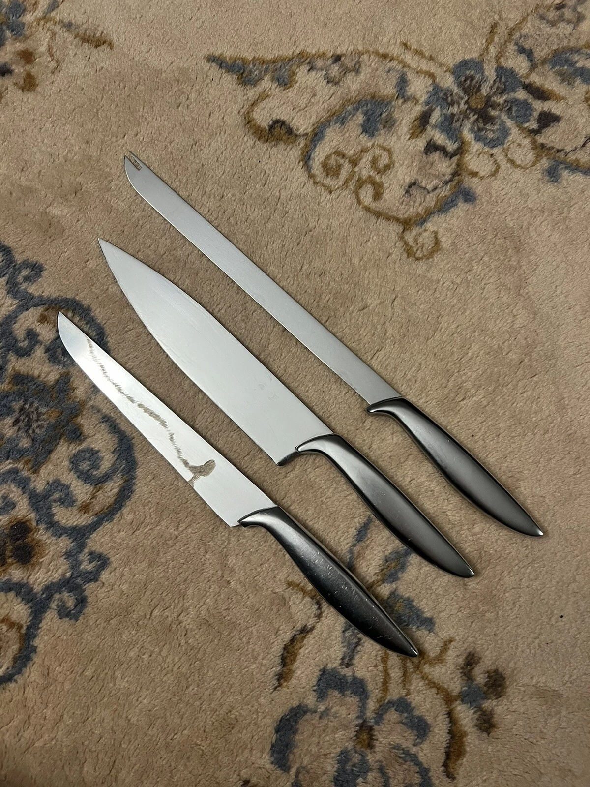 3 Vintage Gerber Legendary Kitchen Knives French Snick Snickersnee Set Chef