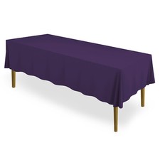 60" x 126" Rectangular Polyester Fabric Tablecloths for Wedding - Purple