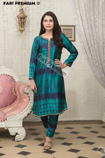 Tawakkal 2-PC Embellished Silk Tie Dye Shalwar Kameez Pakistani/Indian MEDIUM 42