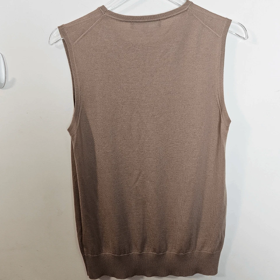 Camiseta sin mangas Ralph Lauren de cachemir sin mangas para mujer marrón talla grande Foto 3 de 4