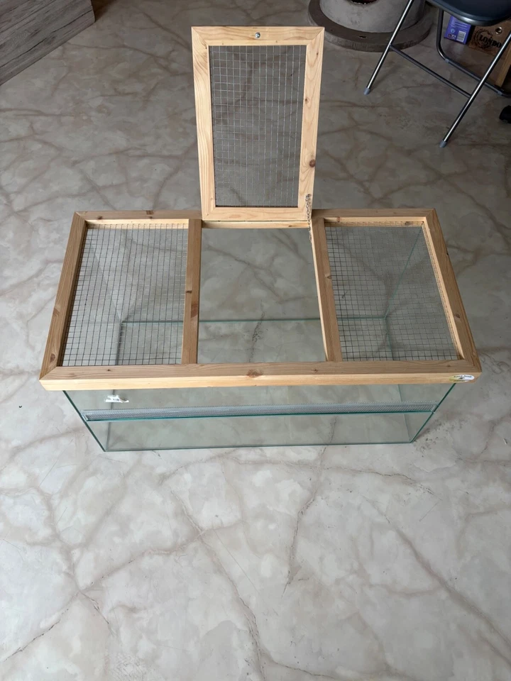 Hamster-Mãuse-Kleintier Glass Terrarium 80*40cm mit Deckel - Bild 2 von 4