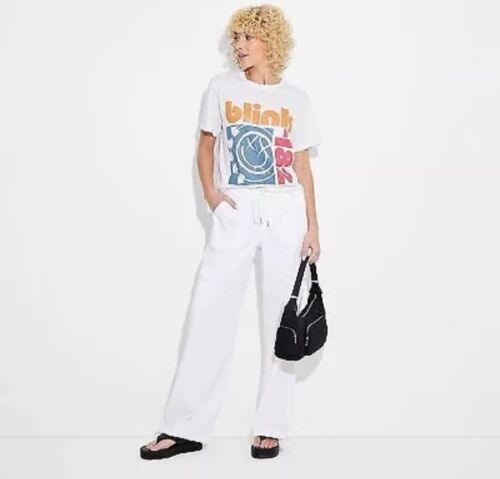 Wild Fable Women's Relaxed Fit Full Cargo Pants Midweight, White, Size L