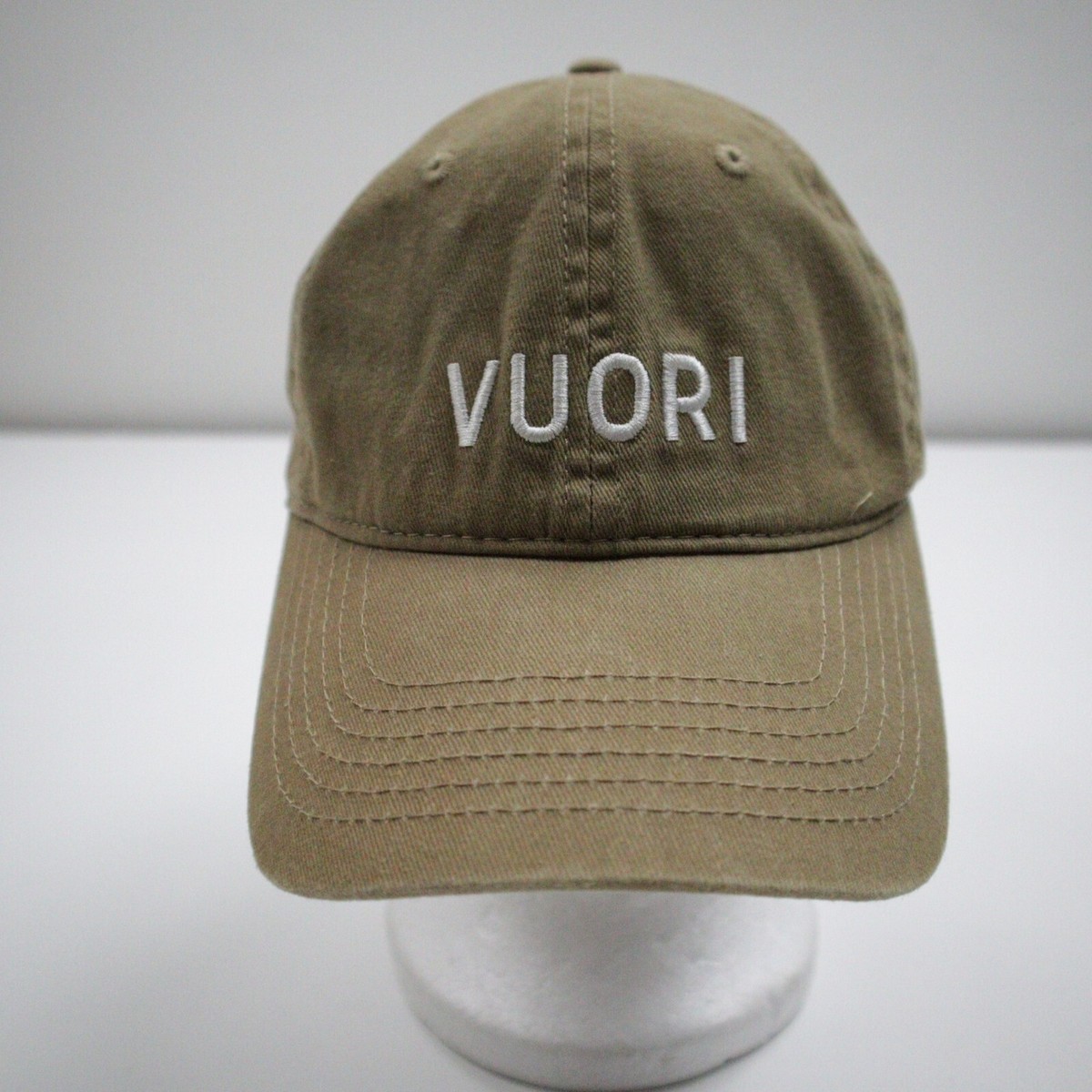 Vuori Signal Dad Hat Washed Cotton Twill Adjustable Fit OS Green Preppy Military
