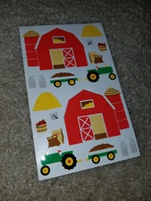 NOS Mrs Grossman's FARM Stickers 4" x 3.25" Two Modules 1993 Barn Hay Tractor