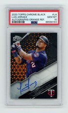 2020 Topps Chrome Black #CBALA Luis Arraez Orange Refractor Auto /25 PSA 10