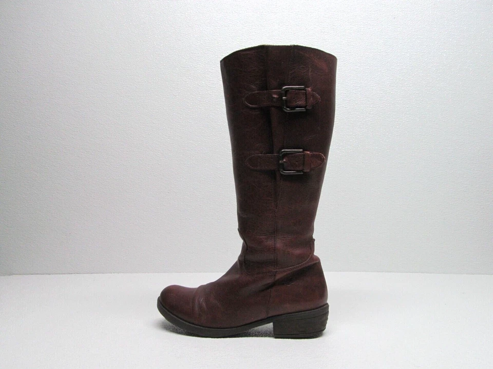 Bos & Co Women's King Burgundy Leather Buckle Lined Tall Boots Size 39/8.5M - Image 3 of 4