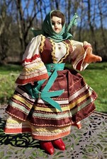 Trachten Puppe aus Griechenland ca. 21 cm handbemalt alt Souvenir Sammler