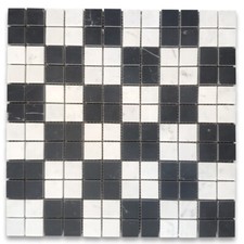 Azulejo de mosaico a cuadros C24A1XH Carrara blanco Nero Marquina mármol negro 1x1 afilado