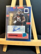 2022 Clearly Donruss Tyler Allgeier Rated Rookie Auto Blue 82/99 Falcolns SP RC 