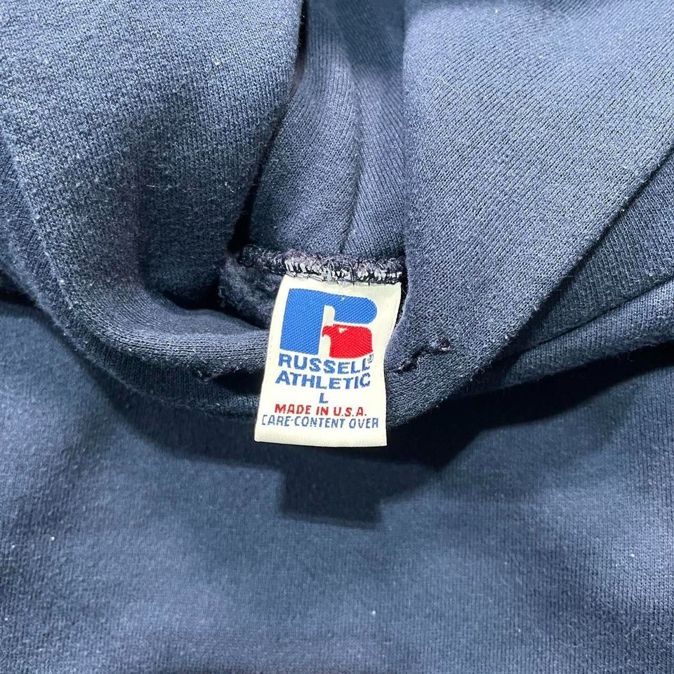 Crazy vintage 90’s Russell athletic navy hoodie men’s large made in USA