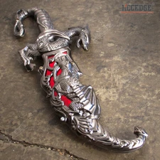10" INLAY FANTASY DRAGON DAGGER W/ SHEATH Blade Knife Collectible Dagger Knife