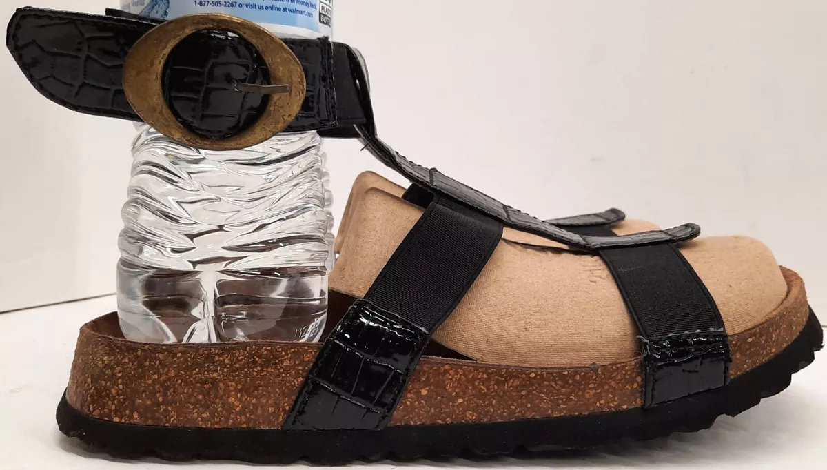 Betula Birkenstock Gladiator Style Ankle Croc Straps Sandal Black