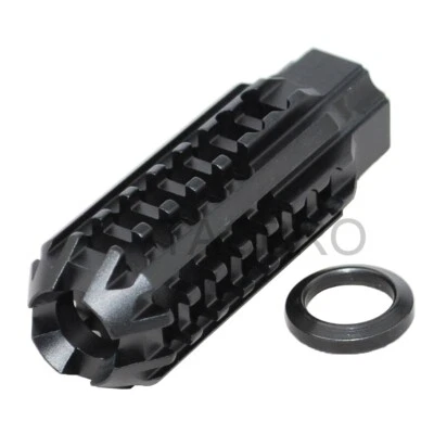 TB ACCESSORIES Black Anodized Aluminum 1/2x28 TPI Skeleton Muzzle Brake For 9MM