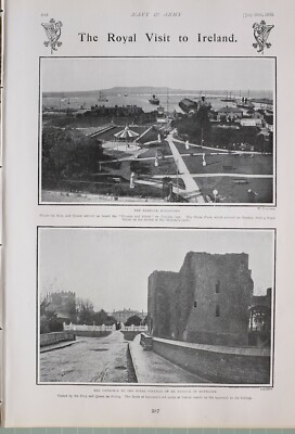 1903 Druck Royal Visit nach Irland Kingstown Harbour Royal College St Patrick