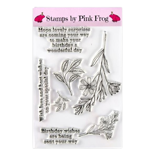 Pink Frog Crafts Flowers & Verses A5 Stamp Set Cardmaking Crafting Stamping