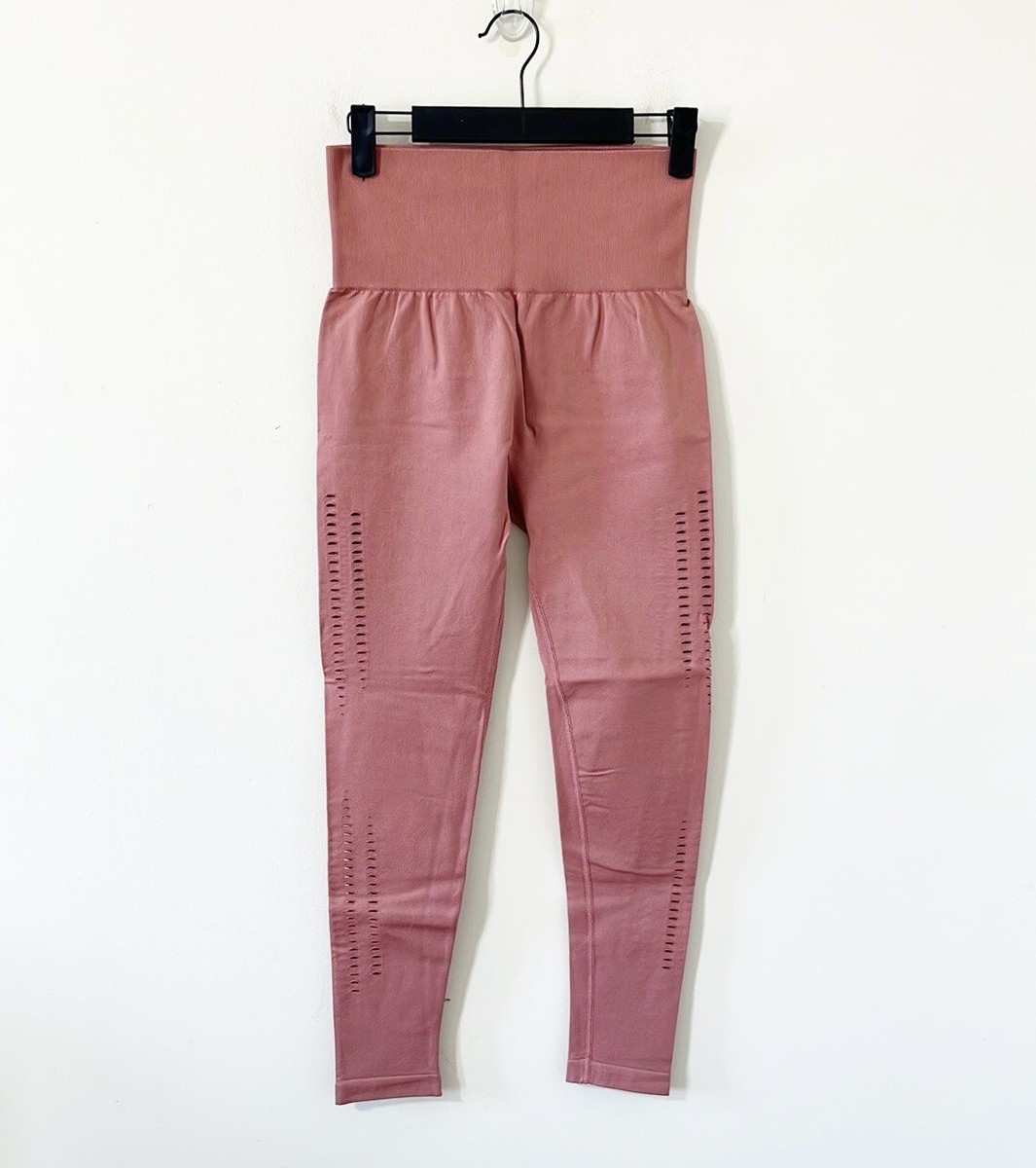 Jed North Pink High Rise Eyelet Full Length Seamless Leggings Size