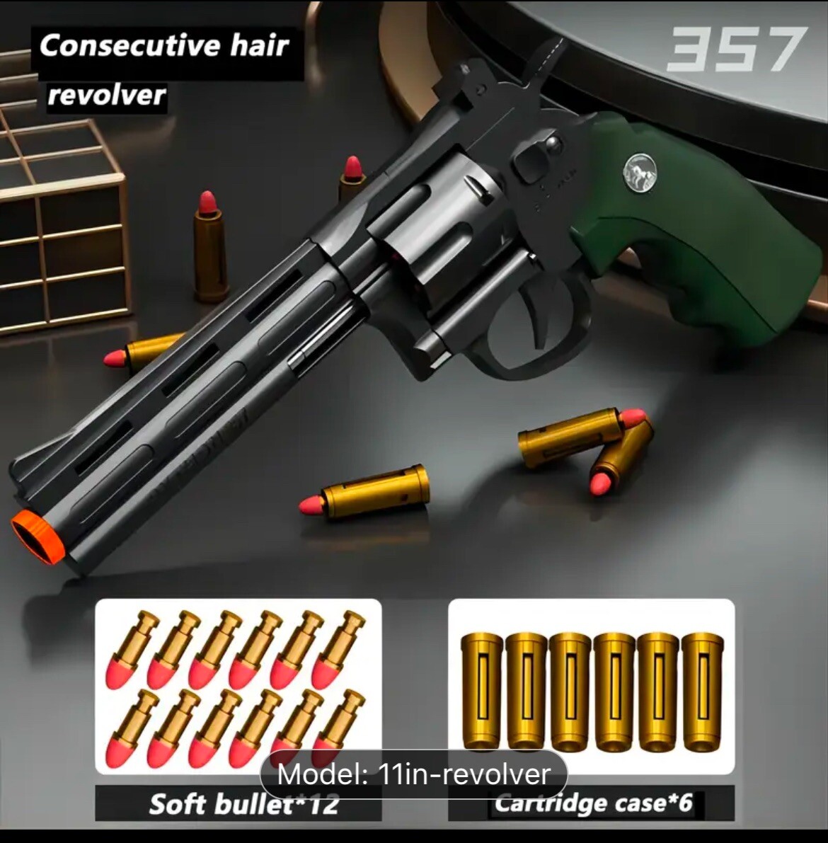 Soft bullet toy revolver guns semi auto ejecting realistic best gifts birthday