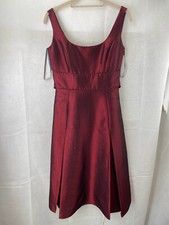 John Lewis Dress UK 8 Wine Red / Maroon Women's Midi Dress DRY CLEANED