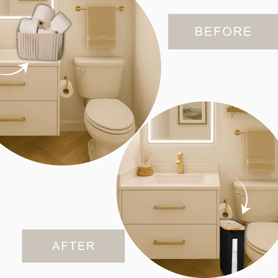 Хранение туалетной бумаги, держатель туалетной бумаги, контейнер для туалетной бумаги органайзер для ванной - Изображение 4 из 4