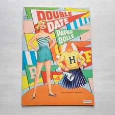 Uncut Vintage Double Date Cardboard Paper Dolls Cut-Out Book Saalfield #4426
