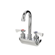 Krowne 14400L 4 in Heavy Duty Wall Mount Faucet w/ Swivel Gooseneck