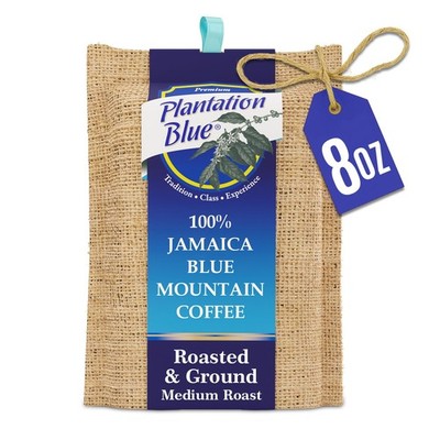 100% Blue Mountain Coffee Jamaica, Medium Roasted & Ground (8oz)