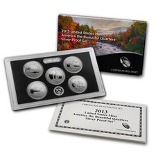 2013 U.S. Mint 'America the Beautiful' Silver Proof Quarter Set w/ Box & COA *JE