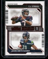 2023 Panini Contenders C.J. Stroud / Jaxon Smith-Njigba #4 Round Numbers Red