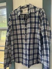 Abercrombie  Fitch Men's Long Sleeve Dress Shirt Plaid Shirt Muscle Size L