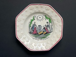 Victorian Pearlware Childs Nursery Plate Bishop of Hellopolis 1845 Staffordshire