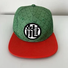 Dragon Ball Z Ryo Kanji Logo Adjustable Sanpback Hat Cap Green Orange