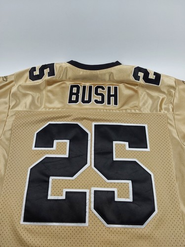 Vintage Reebok On Field New Orleans Saints #25 Reggie Bush Gold Jersey. Size 50 - Picture 6 of 8