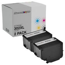 Ink Cartridge Replacements for Epson 302XL T302XL020 HY Black, 2-Pack