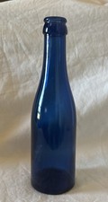Vintage 8 Oz Cobalt Blue Glass Bottle #8 Medicine Seltzer Soda Bottle Decor