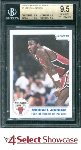 1985 STAR LAST 11 ROY'S #1 MICHAEL JORDAN RC BULLS HOF BGS 9.5