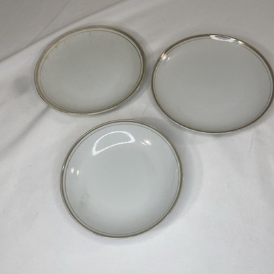 Regency Elegance Fine China Bowl & 2 Dessert Plates Cream Gold Cottage Core