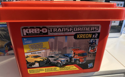 Transformers Kreo K-Reo Tub Bumblebee, Optimus Prime, Jazz nicht komplett