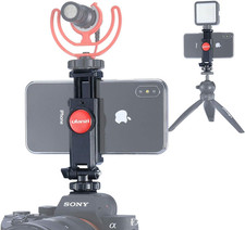 ST-06S Camera Hot Shoe Phone Holder Flexible Phone Tripod Mount Adapter W Double