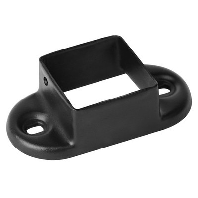 Black Square Post Flange Base 10 Pack for 1-1/2 Tube, Wall Mount Bracket