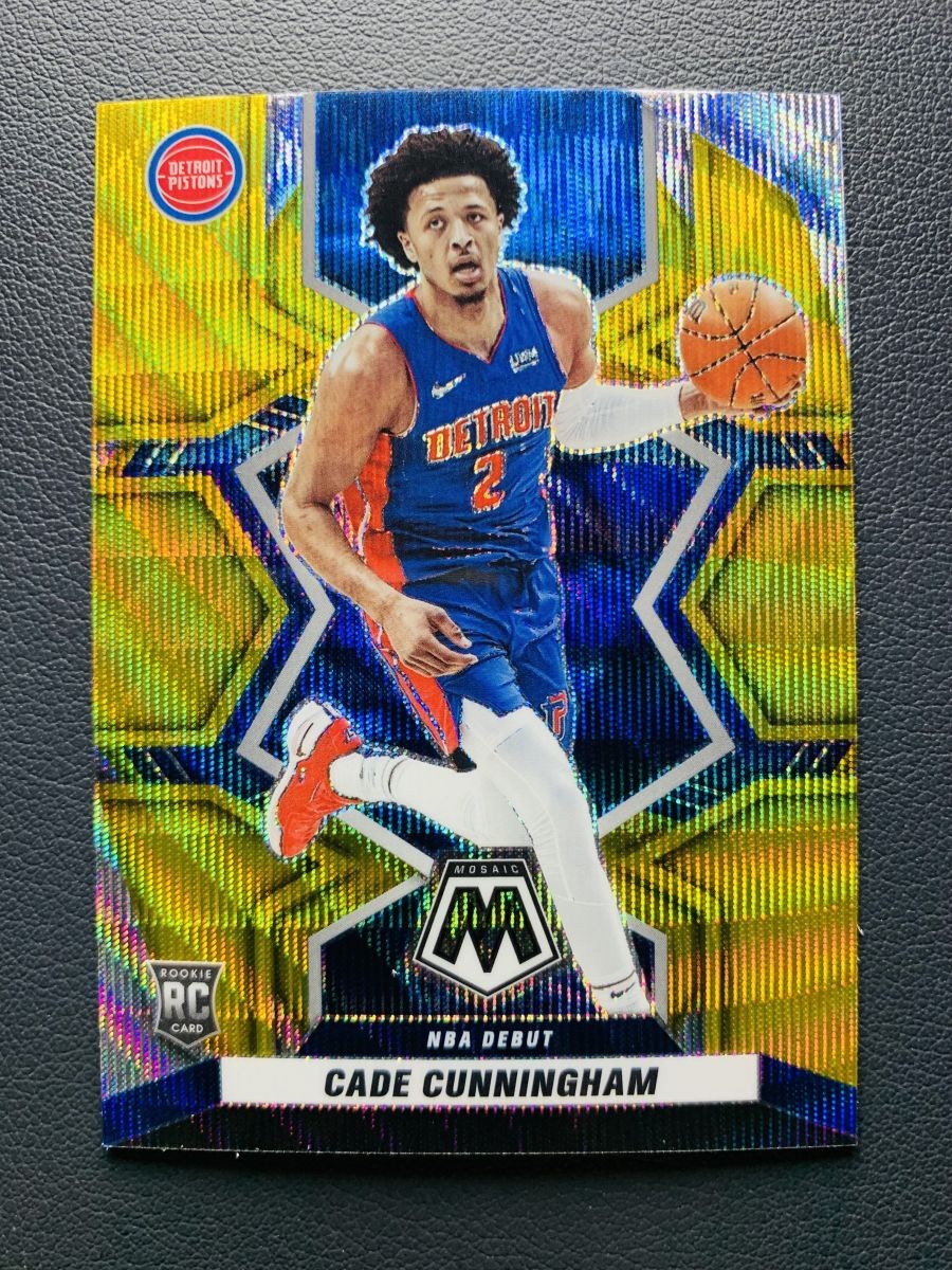2021-22 Panini Mosaic Cade Cunningham #261 Rookie RC GOLD Wave Prizm SSP