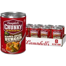 Campbell’s Chunky Soup Sirloin Burger With Country Vegetable Beef Soup Case of 8