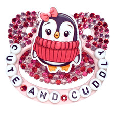 Baby Bear Pacis Adult Pacifier "Cute and Cuddly" Pink Penguin Adult Paci