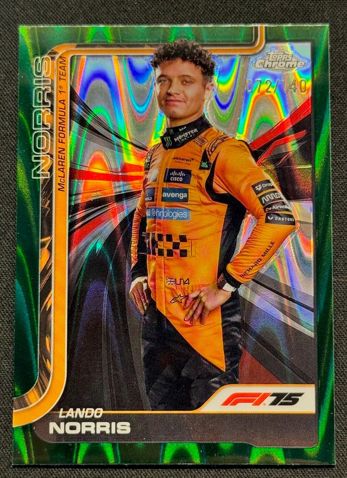 2025 Topps Chrome Formula 1 F1 Lando Norris #5 Forest Green Refractor /140 🔥