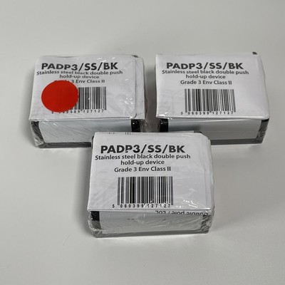 3 x CQR DP3 Doppeltaster Paniktaster mit zurücksetzbarem Schlüssel Grade 3 Edelstahl
