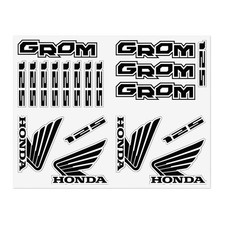 Honda Grom Decals black w/ white background FREE SHIPPING 