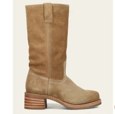 Frye Campus Boots Tan Buck Suede Western Barn Womens 7 Rustic Chore Western New