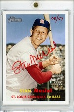 2006 Topps Heritage Real One Autographs Stan Musial Red Ink Auto /57 