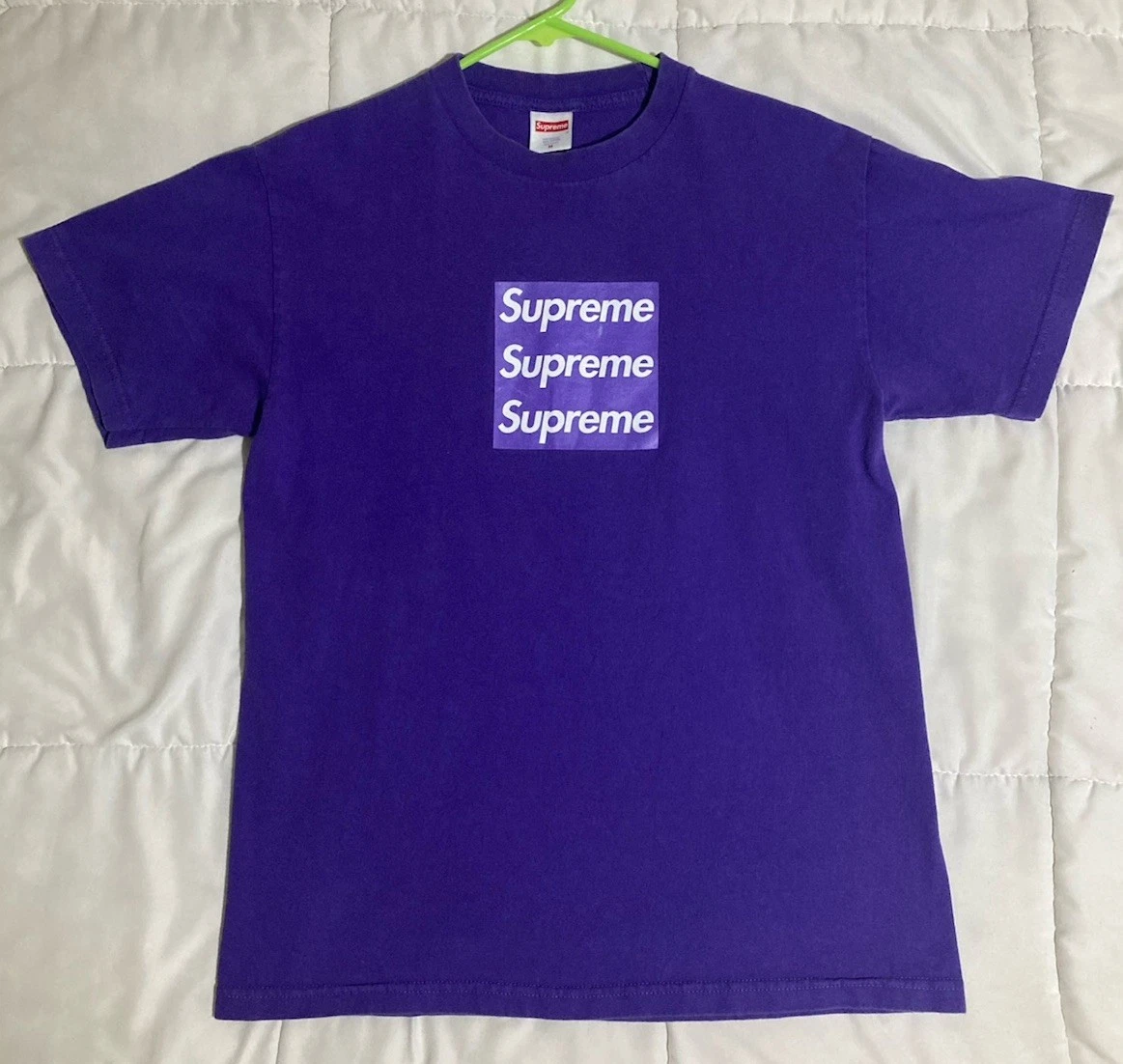 T shirt Asspizza x Supreme violet triple boîte logo, taille M Babbitt